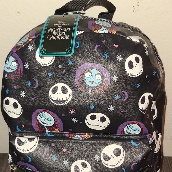 DISNEY TIM BURTON'S THE NIGHTMARE BEFORE CHRISTMAS JACK & SALLY LARGE BACKPACK - Picture 6 of 16